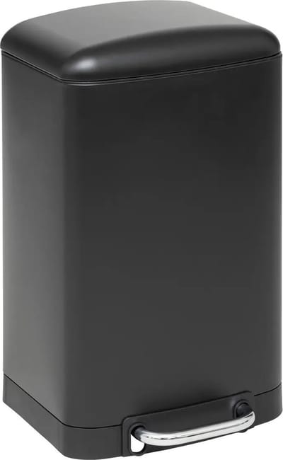 5Five Prullenbak/pedaalemmer - zwart - metaal - 20 liter - 30 x 30 x 53 cm - keuken vuilnisemmers