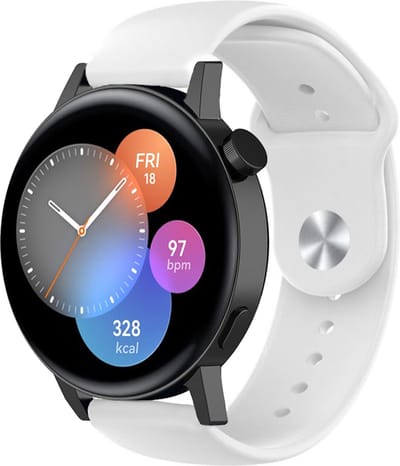 Strap-it Siliconen sport bandje - geschikt voor Huawei Watch GT 2 42mm / GT 3 42mm / GT 3 Pro 43mm - wit