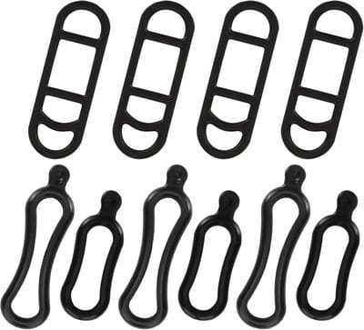 10 stuks siliconen fietsbandjes - elastische rubberen ringen voor koplampen, zaklampen, telefoons en accessoires, geschikt voor alle soorten fietsen, zwart