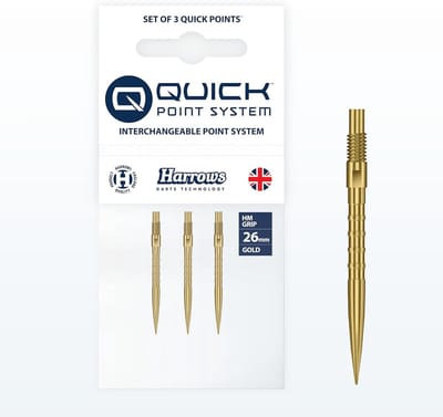 Dartpunten Set - Vingergreep Ringen - Snelle Wissel - No-Break Systeem - 26 mm - Goud