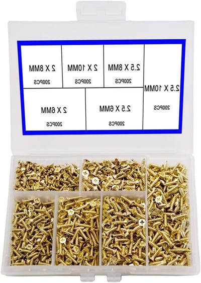 Multifunctionele DIY Hardware Accessoires Set met 1200 Stuks Micro Countersunk Zelftappende Schroeven met Platte Kop en Kruiskop voor Diverse Toepassingen