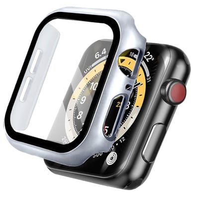 Screen protector - Geschikt voor Apple Watch 4 / 5 / 6 / SE - 40 mm - Full Cover Hard Case / Beschermend Hoesje - Zilver