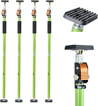 TRUTZHOLM - Eénhandige Montagesteun 110-203 cm - 60 kg - Plafondsteun - Telescopische Steun - Bouwstempel - Verstelbaar - Set van 4