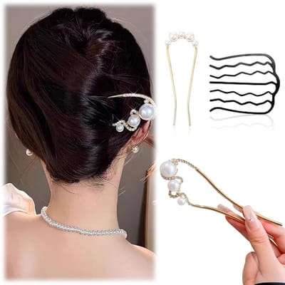 Dailygoods- Haarspelden Goud - Franse Haarspelden - U-vormige Haarspelden - Metalen Haarspelden - Haaraccessoires - 3 Stuks - Haarclips