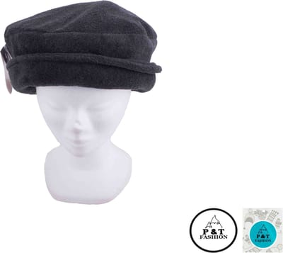 P&T Dames Hoed - Polarfleece - Zwart