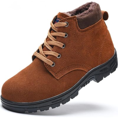 Chaussures de Protection du Travail Anti-Écrasement et Anti-Pénétration Hiver Chaud Sécurité Chaussures de Travail Protectrices 46 black