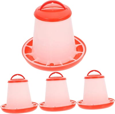 Kippenvoerbakken - Pluimvee voerbak - Voeren van pluimvee - Voorkomt verspilling - 4 stuks - Transparant