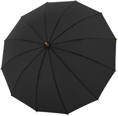 doppler Paraplu Nature Long Bamboo Uni Black Zwart