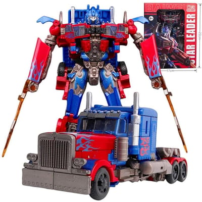 Jouet de Transformation Robot Commandant Voiture Robot Jouets Modèle de Film Figurine d'Action Voiture de Déformation Cadeaux pour Garçons blue