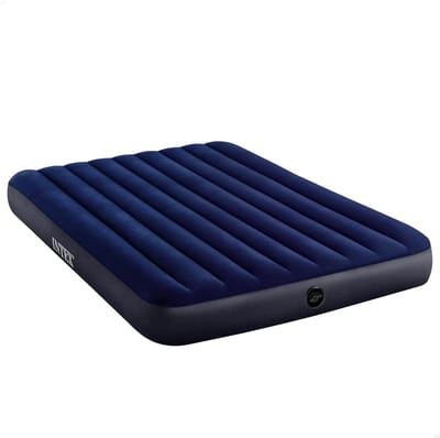 Luchtbed 2 persoons opblaasbaar comfortabel slaapmatras 152x203 cm PVC voor camping logeerbed blauw
