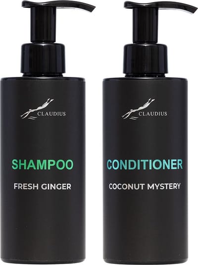 Douchepakket - Shampoo Fresh Ginger + Coconut Conditioner - 300 ml per fles - bodycare - luxe fles - set van 2 stuks - Cadeau