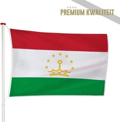 Tadzjiekse Vlag Tadzjikistan 100x150cm - Kwaliteitsvlag - Geschikt voor buiten