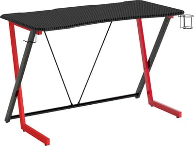Piranha THRESHER Gamebureau & Computerbureau – Zwart/Rood – Compact Koolstofvezel
