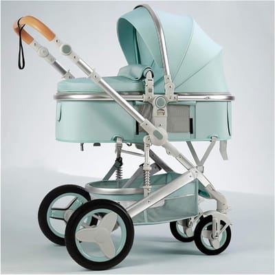 Baby Kinderwagen - Reiswieg Buggy - Comfortabel Reizen - Lichtgewicht Aluminium - 9 kg - Blauw