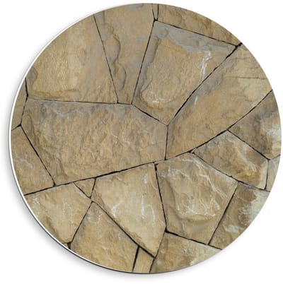 Forex Wandcirkel - Grijs Bruine Stenen - 40x40cm Foto op Wandcirkel (met ophangsysteem)