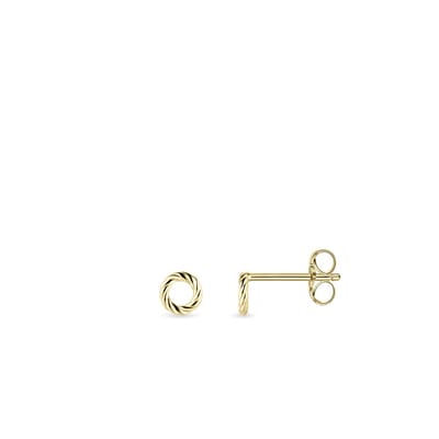 Jewels Inc.  - Oorbellen - Oorstekers Rond Gedraaid - 5mmØ - 14 Karaat Geelgoud