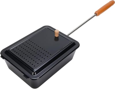 Popcorn Grilllade - Snack Maker - Handmatig Snacks Maken - Houten Handgreep - Niet Gespecificeerd - Zwart