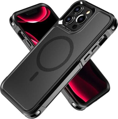Hoesje Geschikt voor Apple iPhone 13 Pro Max - Compatibel met MagSafe - Back Cover met Magneet - Dual-Layer Hybride Case Zwart