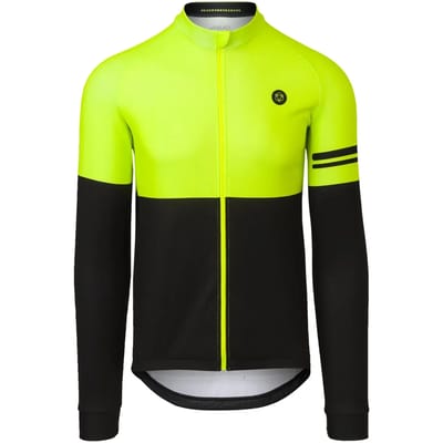 AGU Duo Fietsshirt Lange Mouwen Essential Heren - Black/Yellow - Maat S