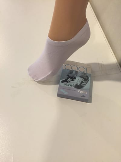 Pretty Polly Sporties - Cool Soles - Trainer Liners - 35/38 - Wit - 2 paar voordeel verpakking
