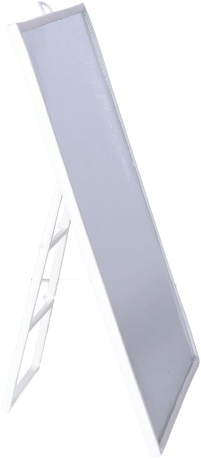 Tendance Basic make-up spiegel/scheerspiegel - wit - op standaard - kunststof - 23 x 17 cm - reisspiegel