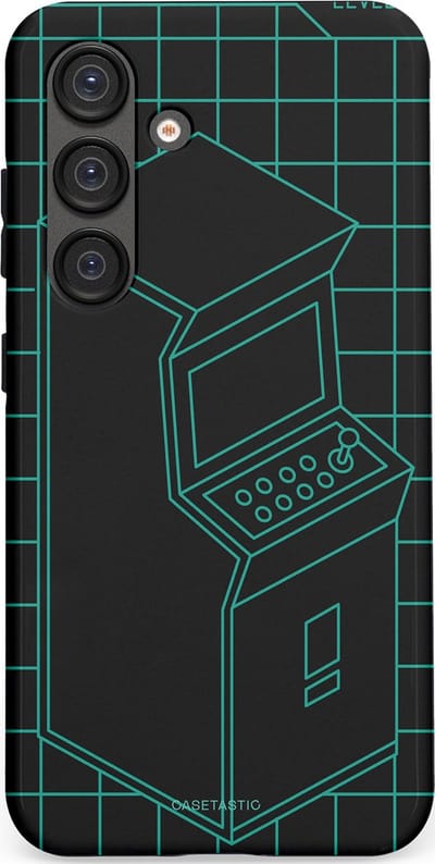 Casetastic Hoesje Geschikt voor Samsung S25 - Stijlvolle Beschermende Duo-layer Case - Retro joystick