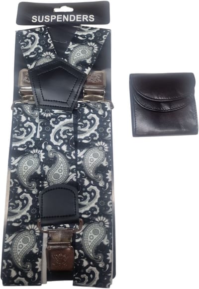 Heren - Dames Bretels – 3 brede stalen clips bretel - Unisex volwassenen -Motorrijders – Spijkerbroek – Beroepskleding – Skikleding – Kleur: Zwart Groen Wit