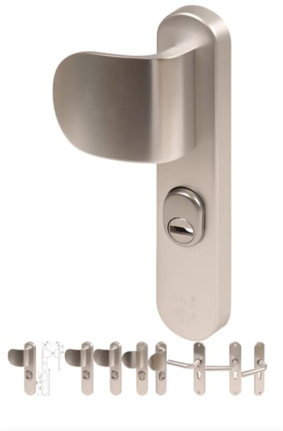 OXLOC Veiligheidslangschild KTB deurduwer + krukgat ovaal L PC55 40MM