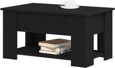 Salontafel - Lounge tafel - Woonkamer inrichten - Bewerkt hout - 79 x 49 x 41 cm - Zwart eiken
