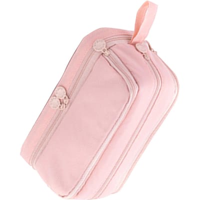Trousse à crayons mignonne Grande capacité Trousse à crayons et Facile à nettoyer Papeterie Poche zippée avec Poignée facile à saisir Parfait rose