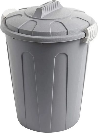 MaxiTon afvalemmer afvalbak met deksel 40 liter polypropyleen grijs