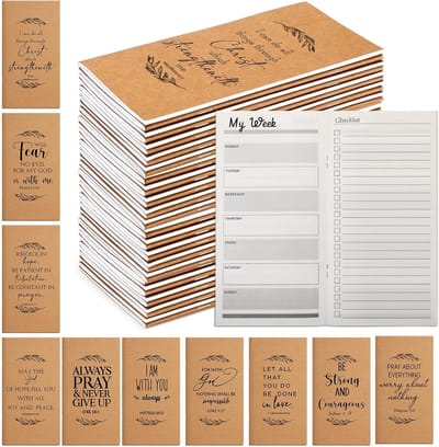 Gebedsdagboeken - Weekplanners - Geloof Verdiepen - Inspirerende Zinnen - 30 Stuks - Kraft Kleur