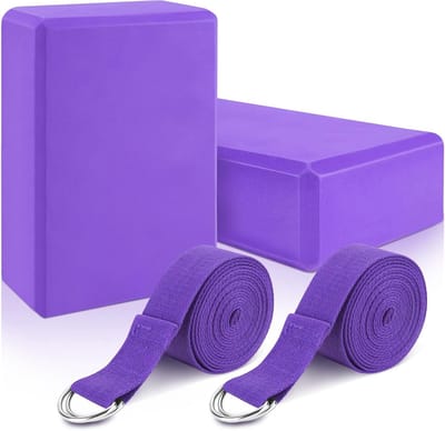 Yogablokken set van 2 met riem - Antislip en lichtgewicht voor yoga en pilates