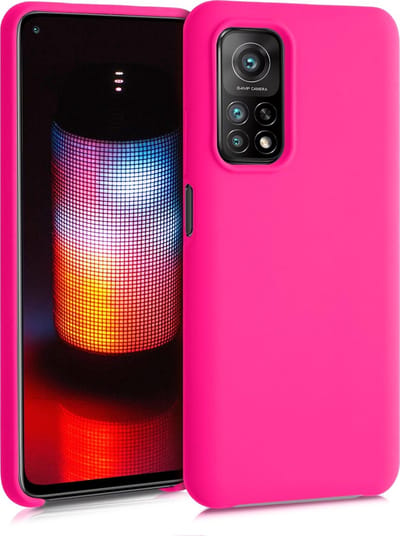kwmobile telefoonhoesje geschikt voor Xiaomi Mi 10T / Mi 10T Pro - Hoesje met siliconen coating - Smartphone case in neon roze