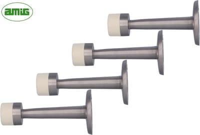 AMIG Deurbuffers Multipack - 4 Stuks Geborsteld Zilver - Professionele Wandmontage Deurstoppers