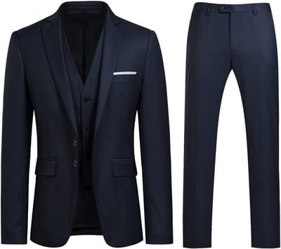 Heren 3-Delig Slim Fit Kostuum Colbert Vest en Pantalon