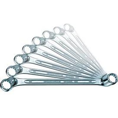 Stahlwille dubbele ringsleutelset 20/8, 8-delig, SW 6-22 mm, chroomlegering staal, diep gekarteld, dubbele zeskant met AS-Drive profiel