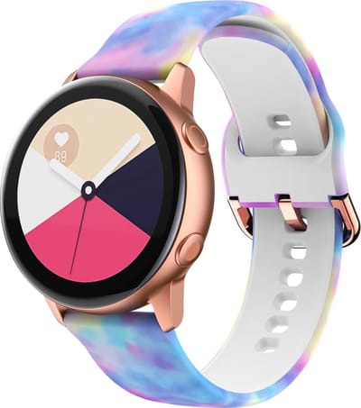 Strap-it Smartwatch bandje 20mm - siliconen bandje Candy print geschikt voor Samsung Watch 3 41mm / Watch 42mm / Galaxy Watch Active (2) / Galaxy Watch 4 (Classic) / Watch 5 (Pro) / Watch 6 (Classic) / Watch 7 (40 & 44mm) / Watch FE / Gear Sport