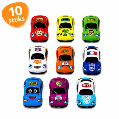 Isa's Friends® - Uitdeelcadeaus Terugtrek Raceauto's - 10 stuks - Traktatie