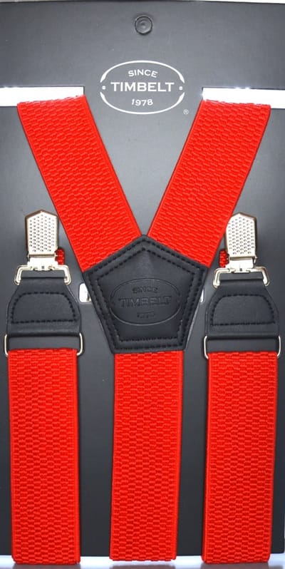 Timbelt Bretels Rood - 4 Clips - Extra stevige Klem Clip - Elastische Bretels