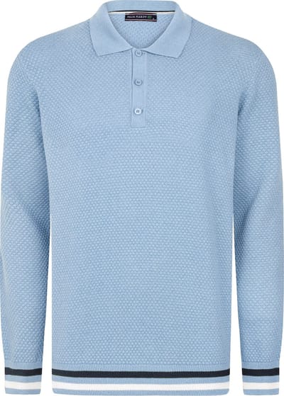 Felix Hardy Gebreide Polo Trui - Polo Kraag - Sweater - 100% Katoen Heren Blauw - M