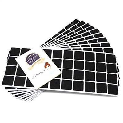 400 Zelfklevende Viltglijders 25x25 mm - Meubel- en Vloerbescherming - Zwart