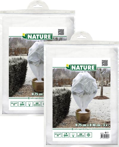 Nature plantenhoes - 6x stuks - H75 x D48 cm - wit - anti-vorst planten beschermhoes