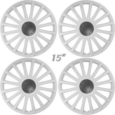 Wieldoppen GRAND PRIX-WA 15 inch wit/antraciet hart. Set a 4 stuks in doos (a.u.b. tekst lezen!)