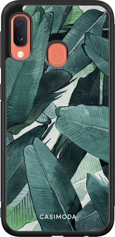 Casimoda® hoesje - Geschikt voor Samsung Galaxy A20e - Jungle - Zwart TPU Backcover - Planten - Groen