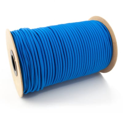DQ-PP Rubberkoord, 4mm, 1m, Blauw, Expanderkoord, Expander Rubberdraad, Rubberkoord, Spankoord, Zeildoekkoord, Spanrubber