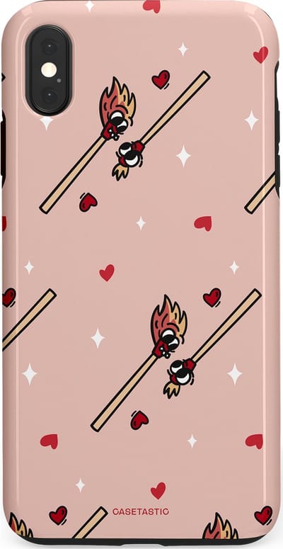 Casetastic Hoesje Geschikt voor Apple iPhone Xs Max - Stijlvolle Beschermende Duo-layer Case - Vurige liefde