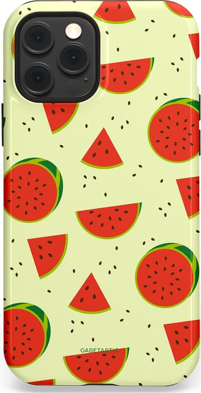 Casetastic Hoesje Geschikt voor Apple iPhone 12/12 Pro Magsafe - Stijlvolle Beschermende Duo-layer Case - Meloen Moment