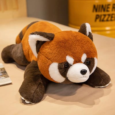 Levensechte Rode Panda Knuffels Raccoon Pluche Speelgoed Schattige Panda Pluche Speeltje Cadeau Voor Kinderen Vriendin Verjaardag Jongen Kerstcadeau about 55-60cm