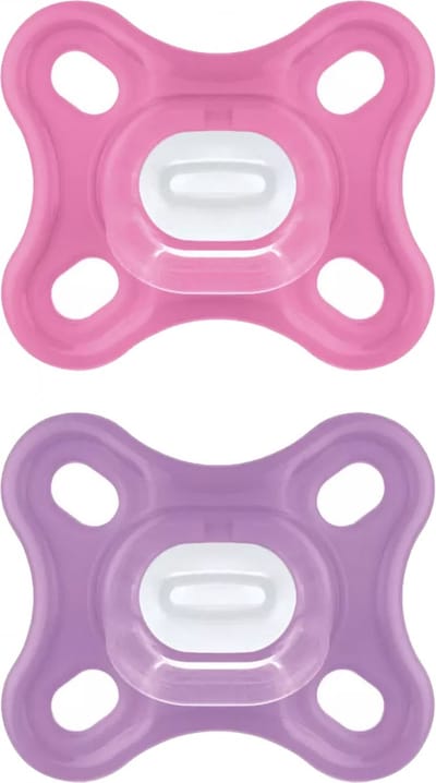 MAM Comfort Fysiologische Fopspeen +0m Roze Set van 2 + Opbergdoos